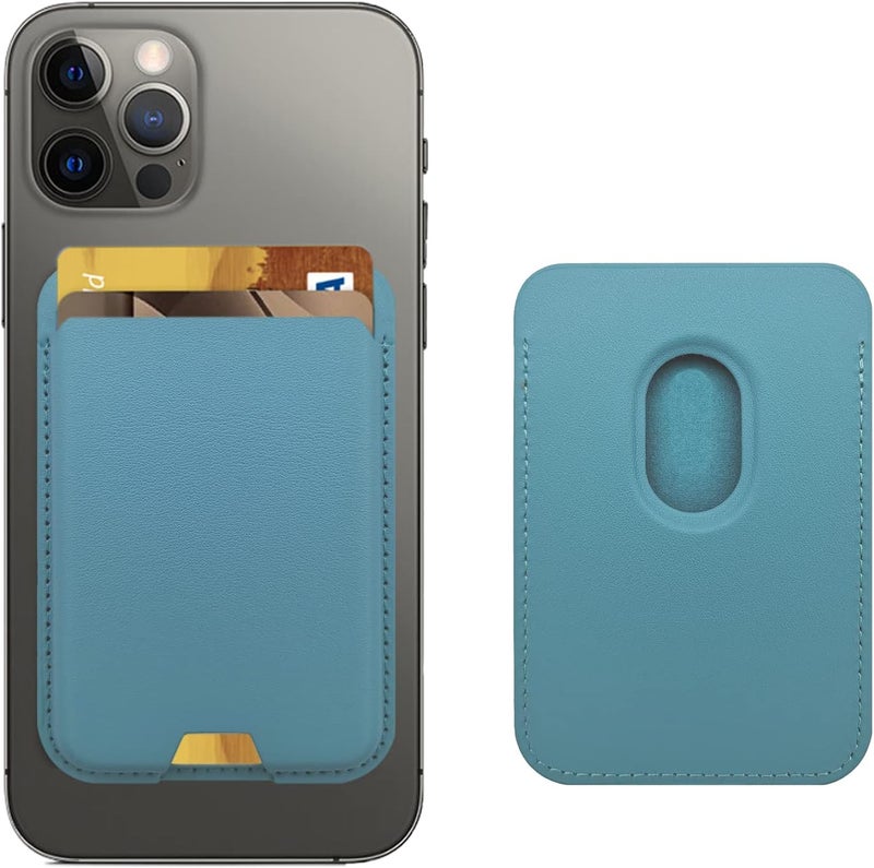iLodn Magnetic Wallet Compatible with MagSafe for iPhone 17 16 15 14 13 12 Pro Max Air Plus Model, Mag 3 Safe Card Holder Stick on Accessories for Cell Phone & Case, Light Blue - Image 1